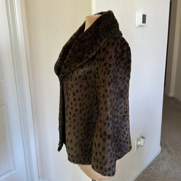 TopShop Faux Leopard Fur Jacket size S/M (4-6) EUC pls see description - Picture 5 of 15